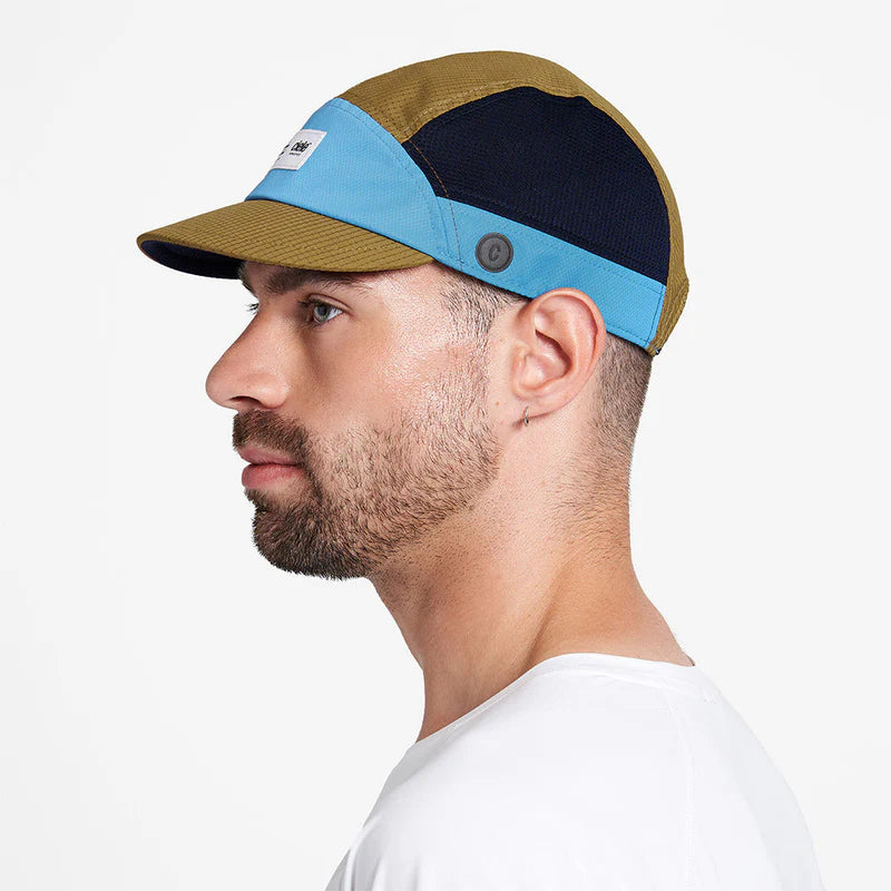 FSTCap SC - ZOF by Ciele in navy, sky blue, and olive with cycling brim, low profile hat ideal for running and casual wear