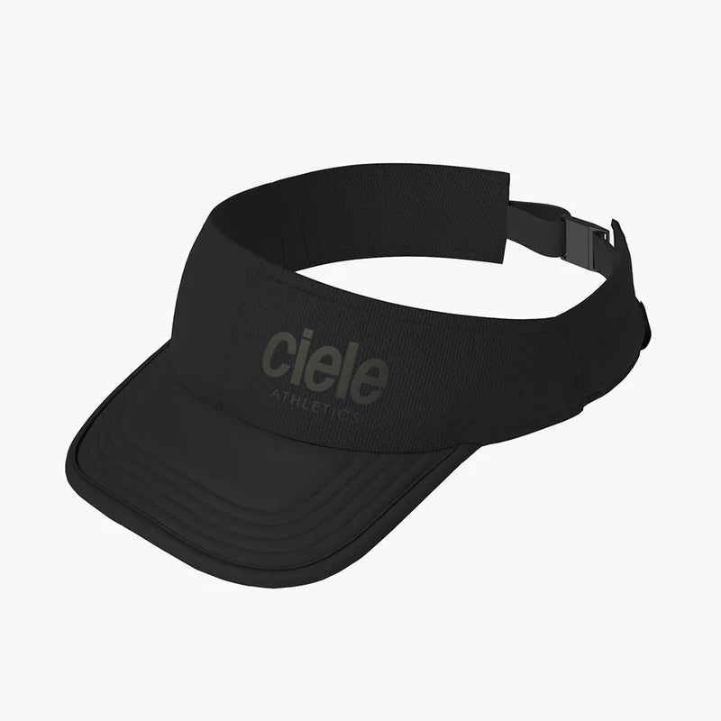 FSTVisor Dual SC - Athletics by Ciele in black with SOFTcurve brim and stretch fit for comfortable, technical running and outdoor headwear from Canada