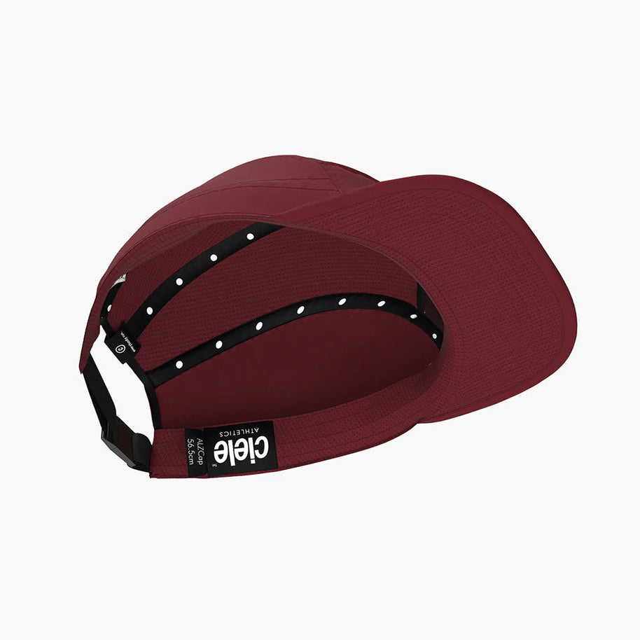 ALZCap - Athletics Small by Ciele in dark red with COOLmatic mesh, breathable lightweight headwear for running and outdoor use