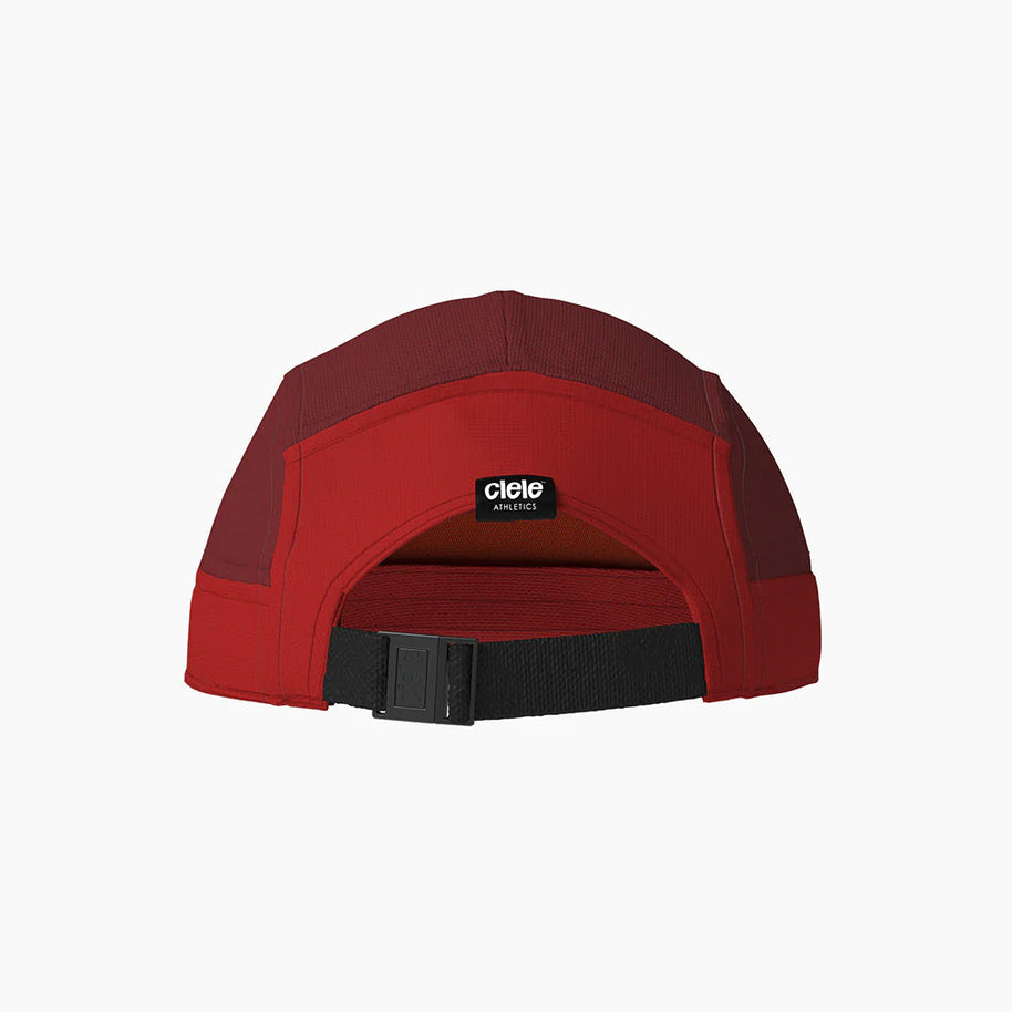 GOCap - C Plus Box by Ciele in dark red lightweight run cap with soft brim, reflective, adjustable, machine washable, ideal for running and racing