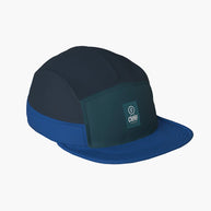 GOCap - C Plus Box by Ciele in blue and dark green lightweight soft brim run cap with reflective details for running and outdoor use