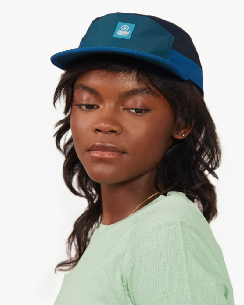 GOCap - C Plus Box by Ciele in blue and navy, lightweight reflective soft brim run cap ideal for running and outdoor use in Canada