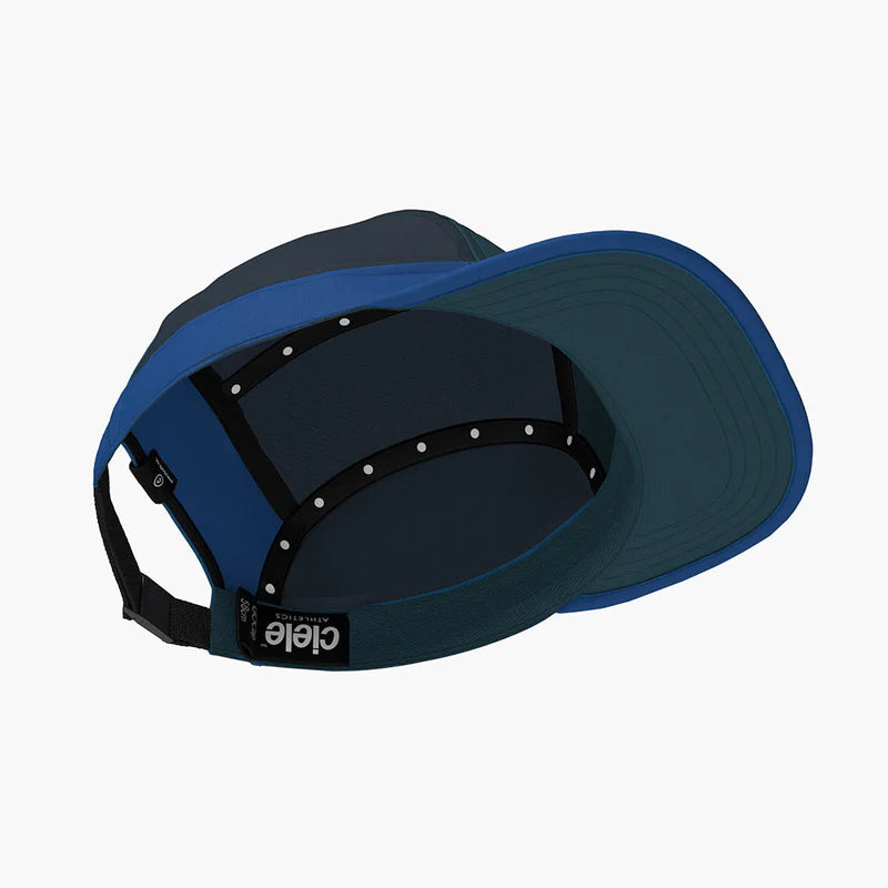 GOCap - C Plus Box by Ciele in dark blue and black soft brim running cap, lightweight, reflective, machine washable, ideal for running in Canada