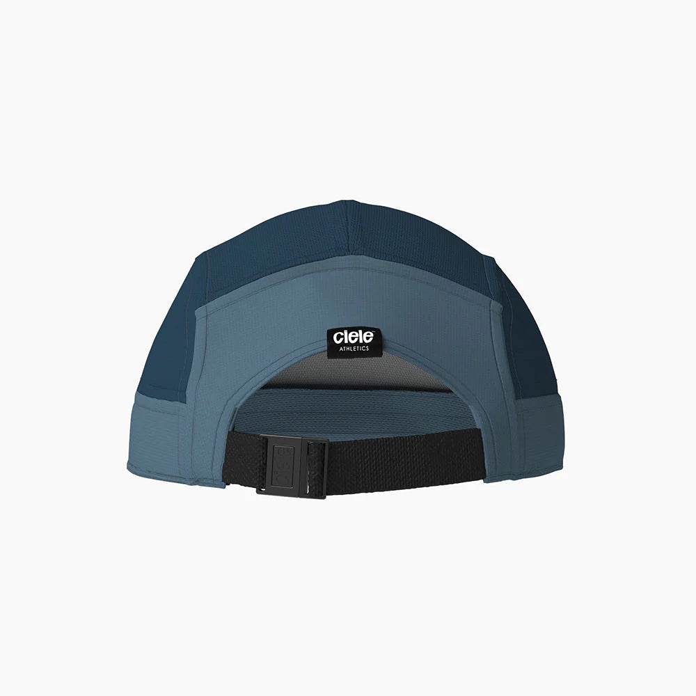 GOCap - C Plus Box by Ciele in dark and light blue, lightweight soft brim running cap with reflective features for running in Canada