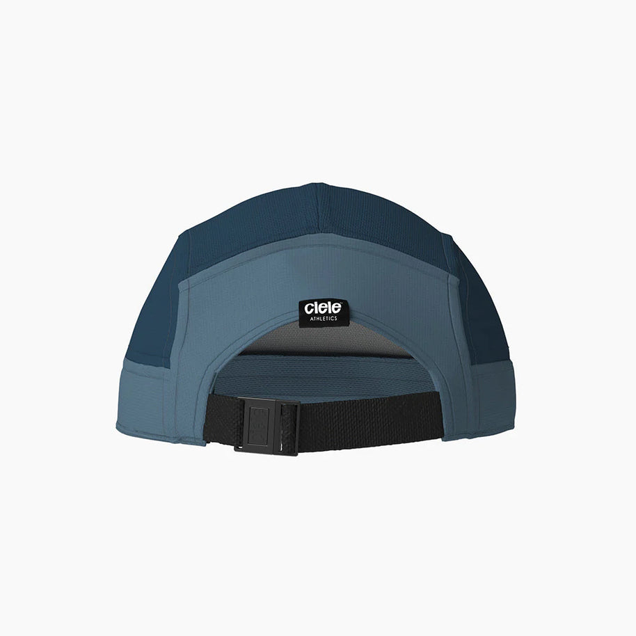 GOCap - C Plus Box by Ciele in dark and light blue, lightweight soft brim running cap with reflective features for running in Canada