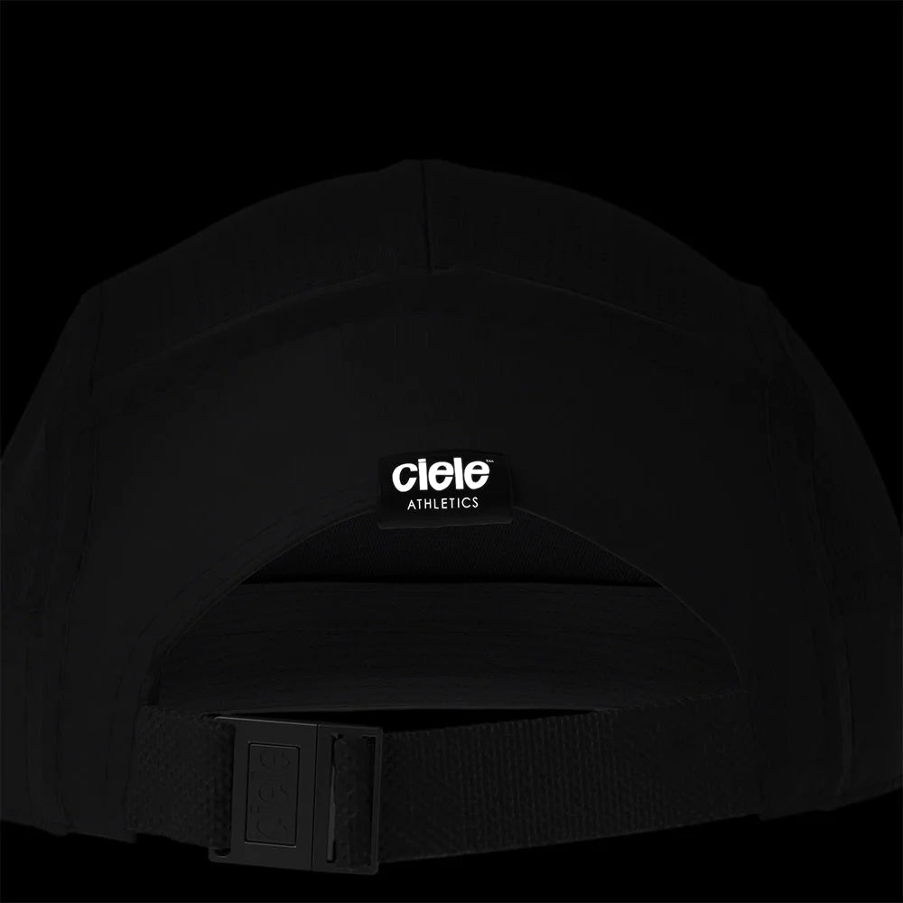 GOCap - Athletics by Ciele in black with adjustable strap, lightweight running cap made from sustainable materials for outdoor running and training