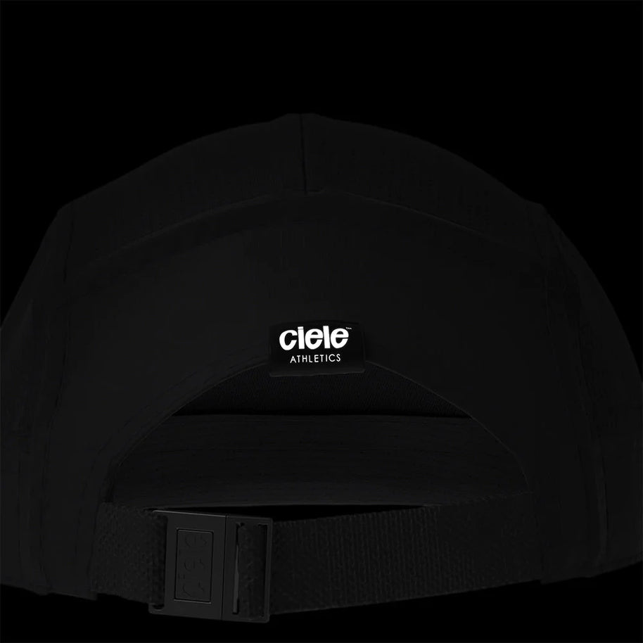 GOCap - Athletics by Ciele in black with adjustable strap, lightweight running cap made from sustainable materials for outdoor running and training