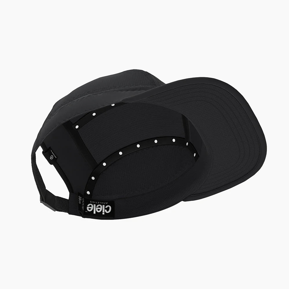 GOCap - Athletics by Ciele in black, lightweight breathable running cap made with sustainable Repreve fabric for outdoor use