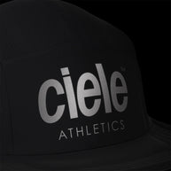 GOCap - Athletics by Ciele in black with reflective logo, lightweight breathable running cap made with sustainable Repreve for runners