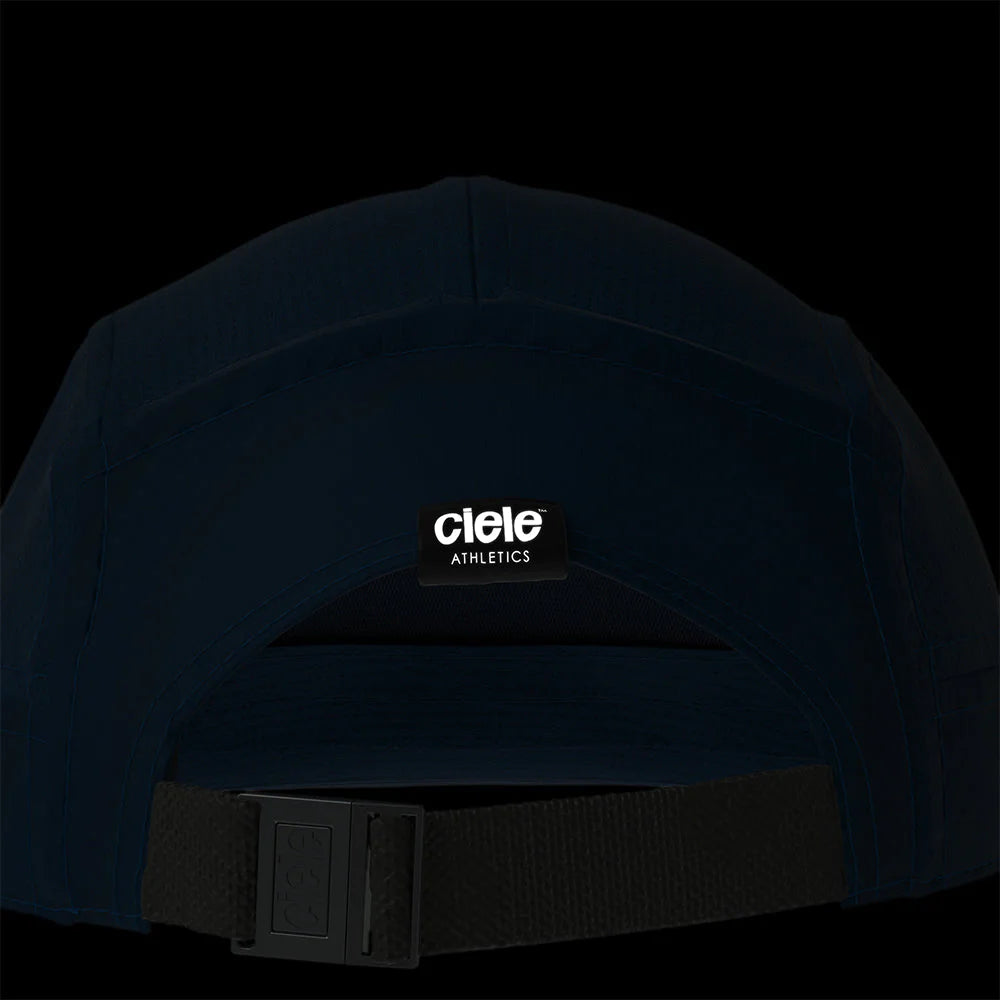 GOCap - Athletics by Ciele in black with adjustable strap, lightweight breathable running cap made with sustainable Repreve fabric for outdoor use