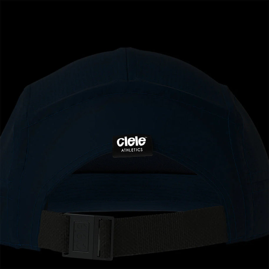 GOCap - Athletics by Ciele in black with adjustable strap, lightweight breathable running cap made with sustainable Repreve fabric for outdoor use