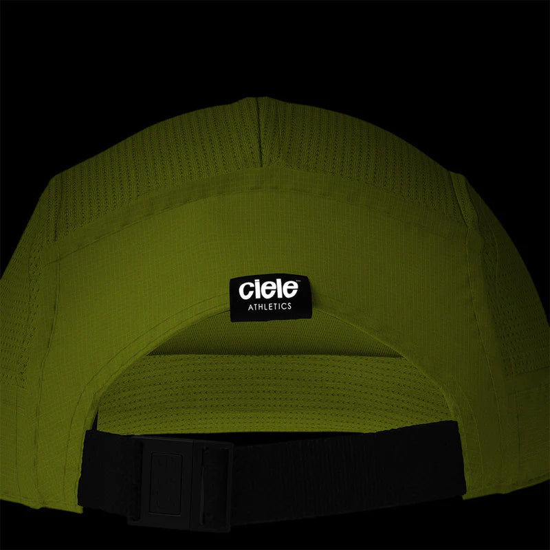 GOCap - Athletics by Ciele in olive green with adjustable strap, breathable repreve fabric cap for running and outdoor use