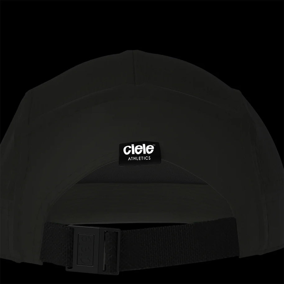 GOCap - Athletics by Ciele in black with adjustable strap, lightweight running cap made with sustainable repreve fabric for runners