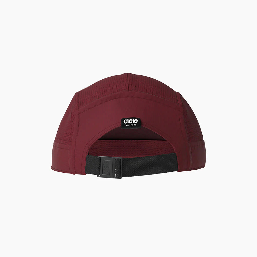 GOCap - Athletics by Ciele in dark red with adjustable strap, lightweight running cap made with sustainable Repreve fabric ideal for runners
