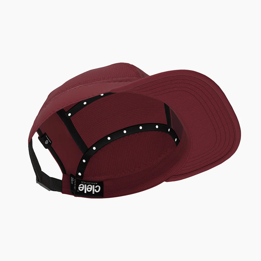 GOCap - Athletics by Ciele in deep red with adjustable strap, breathable lightweight running cap made with sustainable materials for outdoor use
