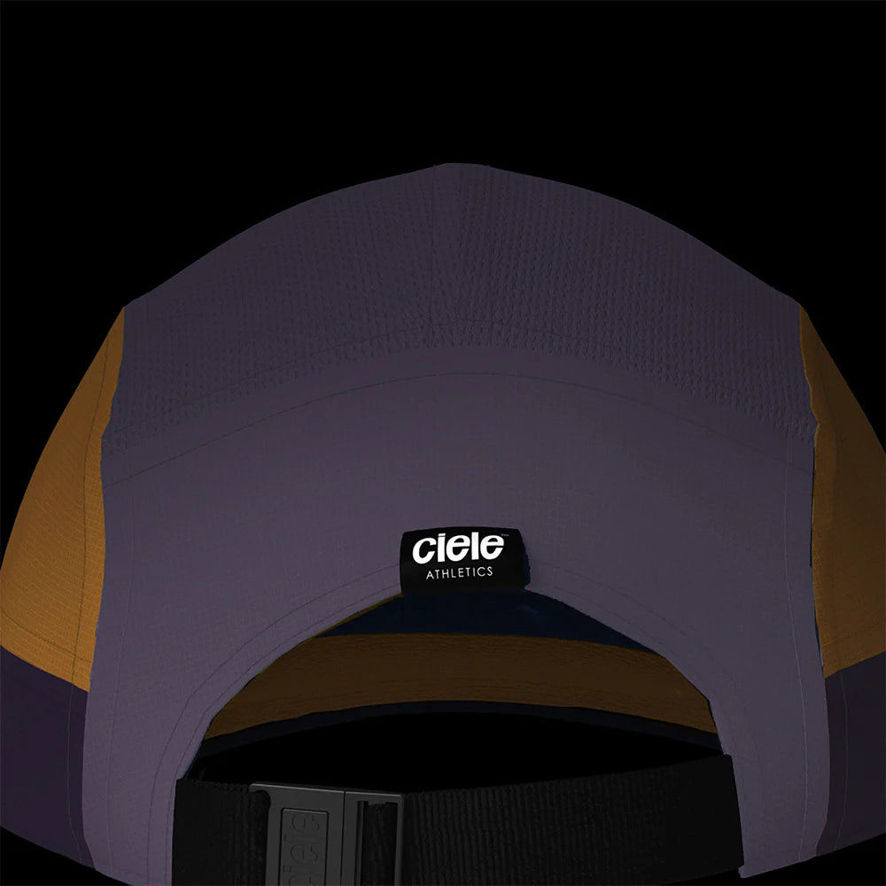 GOCap SC - C Plus Box by Ciele in purple and mustard with SOFTcurve brim for long distance comfort and running protection