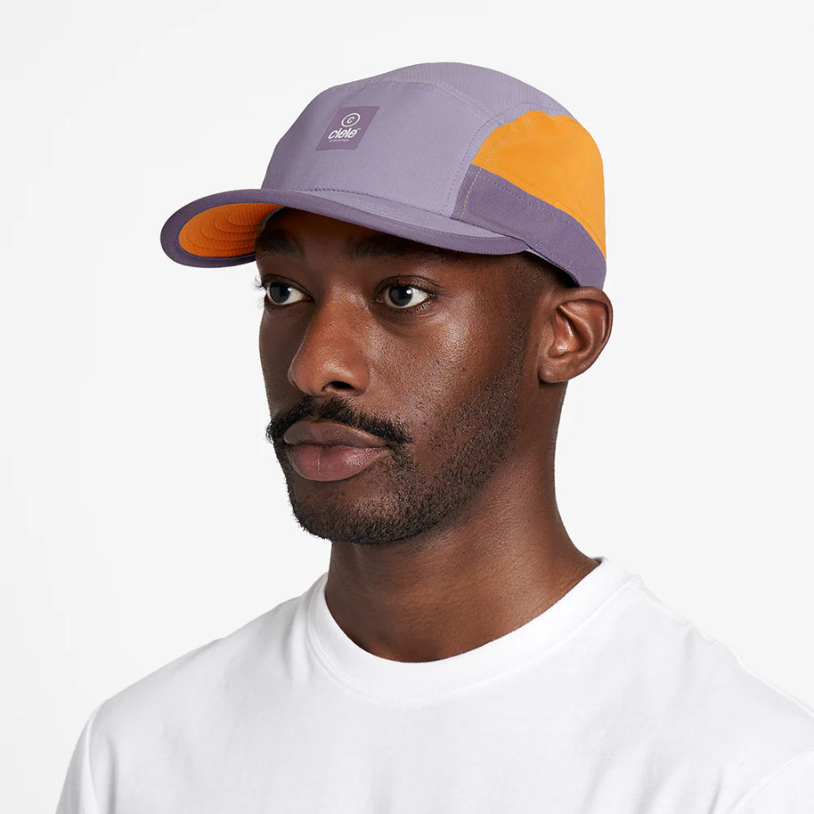 GOCap SC - C Plus Box by Ciele in purple and orange with SOFTcurve pre-curved brim for long distance running comfort and outdoor use