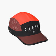 GOCap SC - Decade by Ciele in red and brown with SOFTcurve brim, lightweight headwear designed for long-distance running comfort in Canada