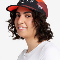 GOCap SC - Decade by Ciele in black and orange with SOFTcurve pre-curved brim for long-distance running comfort and sun protection