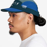 GOCap SC - Decade by Ciele in blue and grey with SOFTcurve brim for running comfort and sun protection, lightweight headwear from Canada