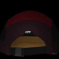 GOCap SC - Iconic Pyramid by Ciele in dark red and black with SOFTcurve brim for long-distance running comfort and sun protection