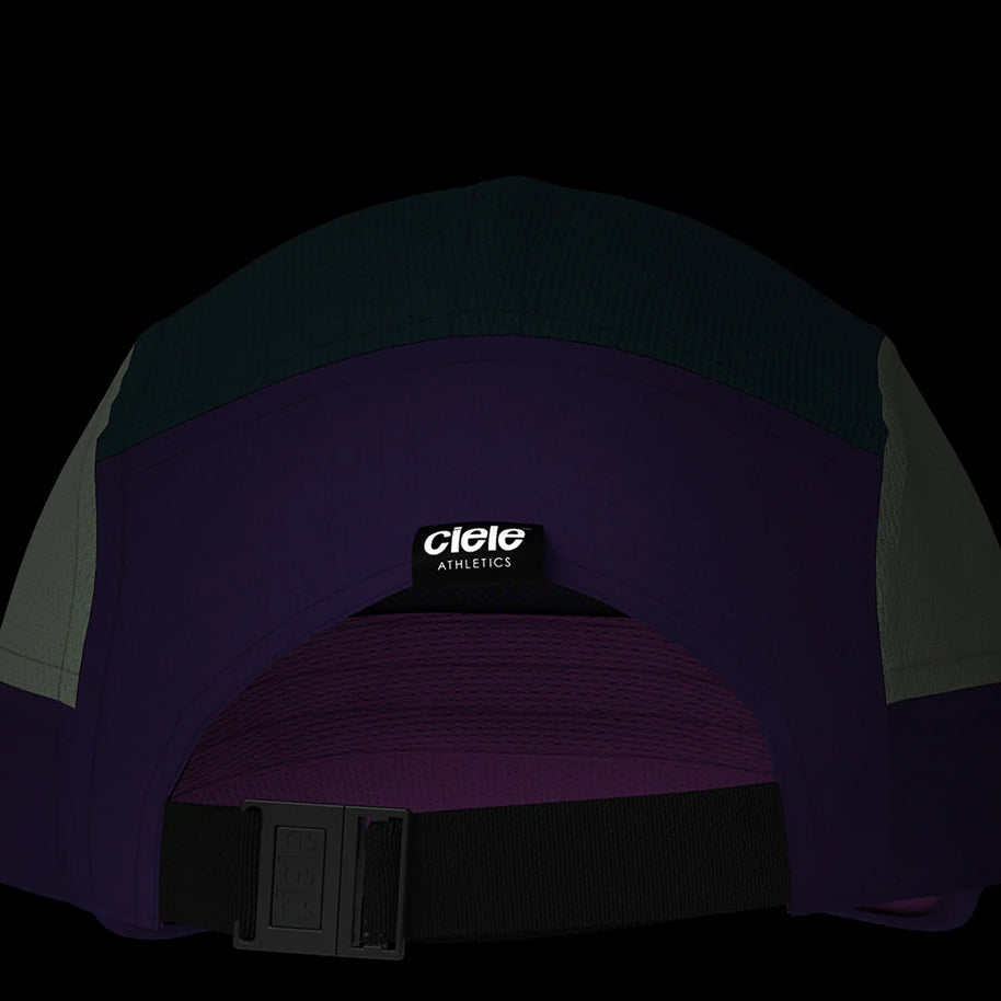 GOCap SC - Iconic Pyramid by Ciele in dark green and purple with SOFTcurve brim for running and outdoor sun protection in Canada
