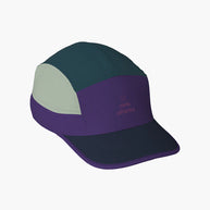 GOCap SC - Iconic Pyramid by Ciele in purple, navy, and light grey with SOFTcurve brim for lightweight sun protection and long-distance running