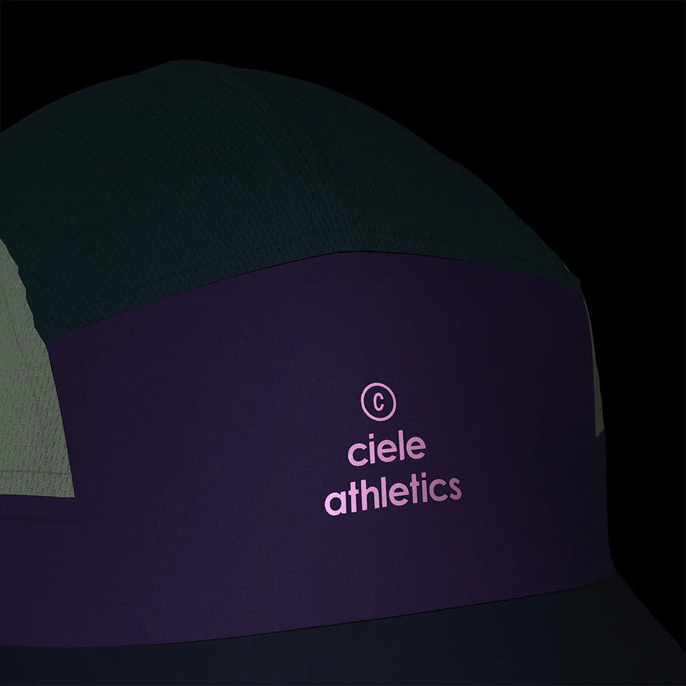 GOCap SC - Iconic Pyramid by Ciele in dark blue and purple with SOFTcurve brim for sun protection, ideal for running and outdoor use in Canada