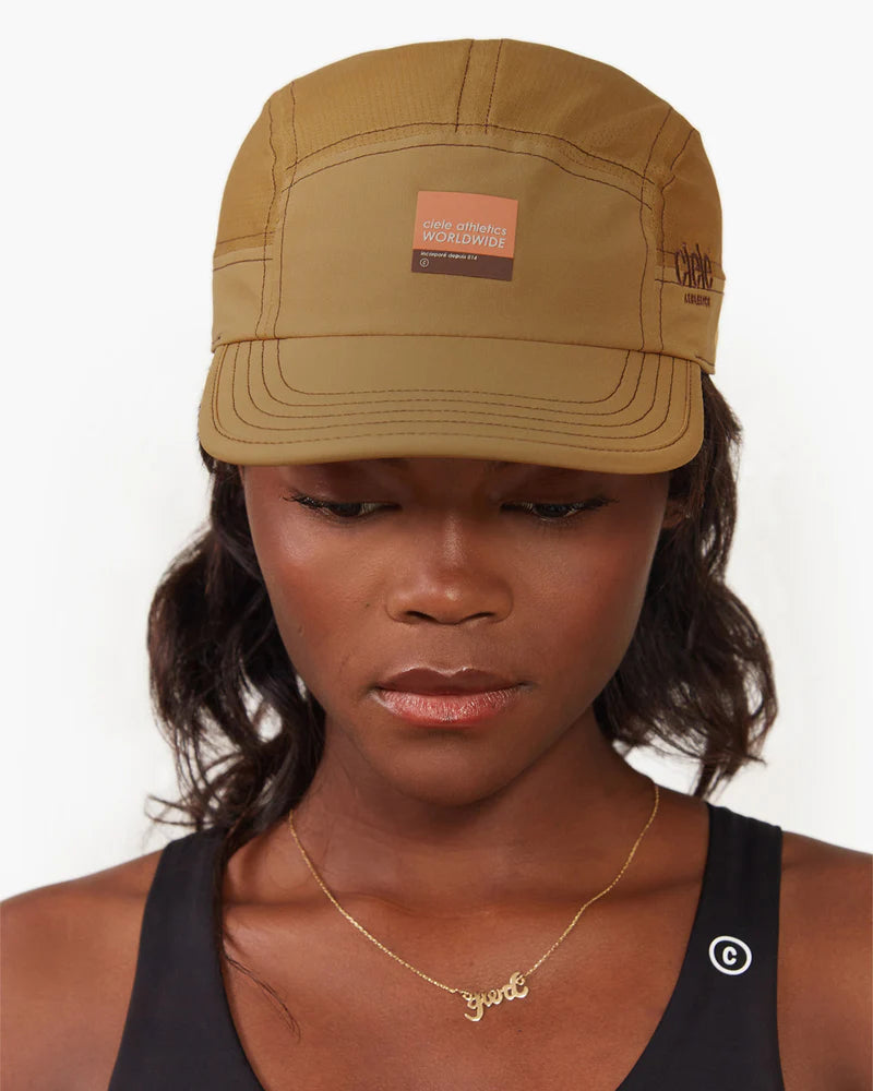 GOCap SC - Winc by Ciele in tan with SOFTcurve brim and COOLmatic technology, lightweight running cap ideal for sun protection and comfort