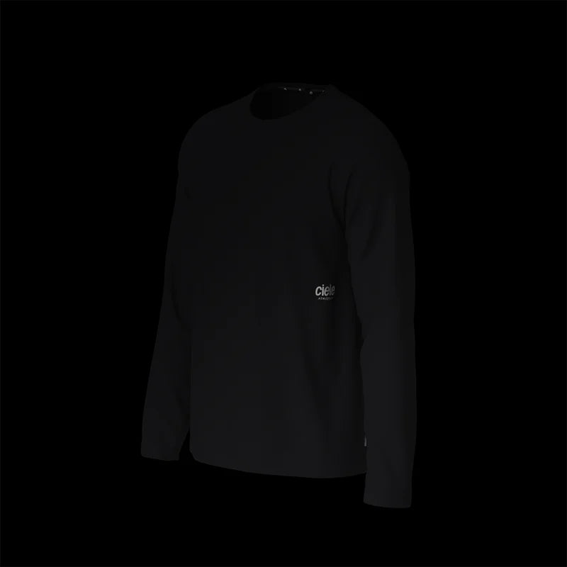 Dly Long Sleeve - Men by Ciele in black, four-way stretch performance shirt with UPF 50+ protection for running and outdoor use