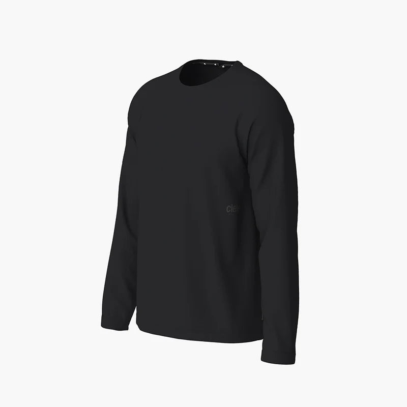 Dly Long Sleeve - Men by Ciele in black, four-way stretch, UPF 50+ cooling performance shirt for running and outdoor use in Canada