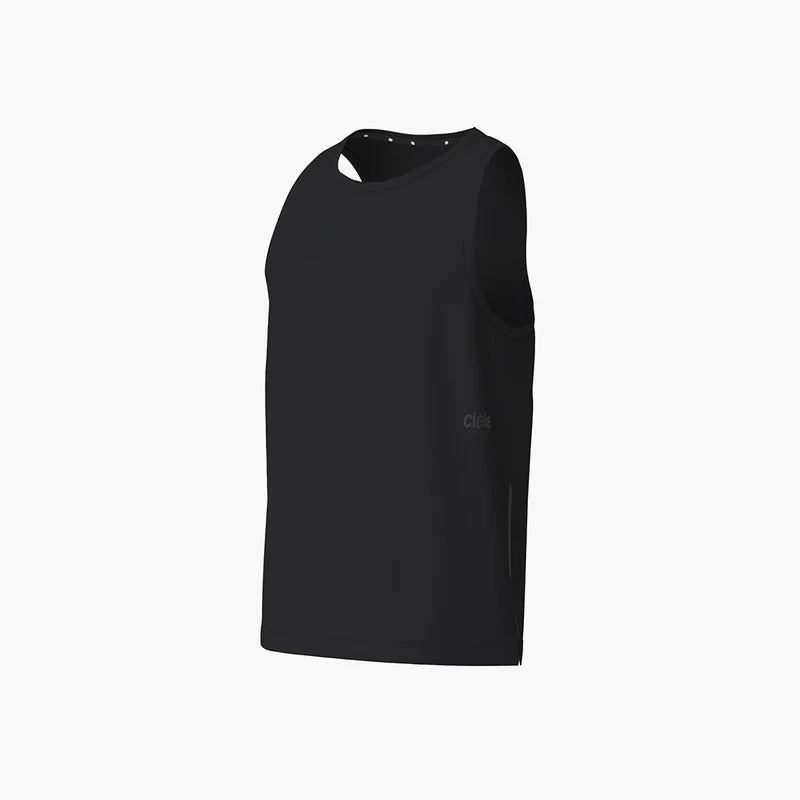 DLY Singlet - Men by Ciele in black, lightweight sweat-fighting running singlet built for race day and fast movement in Canada