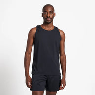 DLY Singlet - Men in black by Ciele, lightweight, sweat-wicking running singlet for race-day and training use in Canada running store.