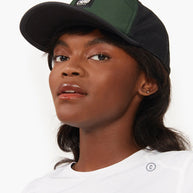 TRKCap SC - Box by Ciele in green and black with COOLmatic 3D air mesh, curved brim, technical trucker cap for running and outdoor use