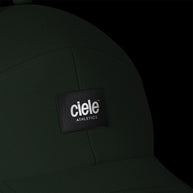 TRKCap SC - Box by Ciele in dark green with pinched crown and curved brim, technical trucker cap for running and outdoor use in Canada