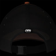TRKCap SC - Box by Ciele in black and brown, technical trucker cap with curved brim and COOLmatic 3D air mesh for running and outdoor use