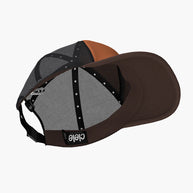 TRKCap SC - Box by Ciele in brown and orange with technical curved brim, pinched crown, and COOLmatic 3D air mesh for running and outdoor use
