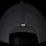 TRKCap SC - Box by Ciele in black with COOLmatic 3D air mesh, technical trucker cap with curved brim for running and outdoor use