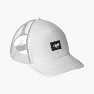 TRKCap SC - Box by Ciele in white with curved brim, pinched crown, COOLmatic 3D air mesh for breathable, technical running headwear