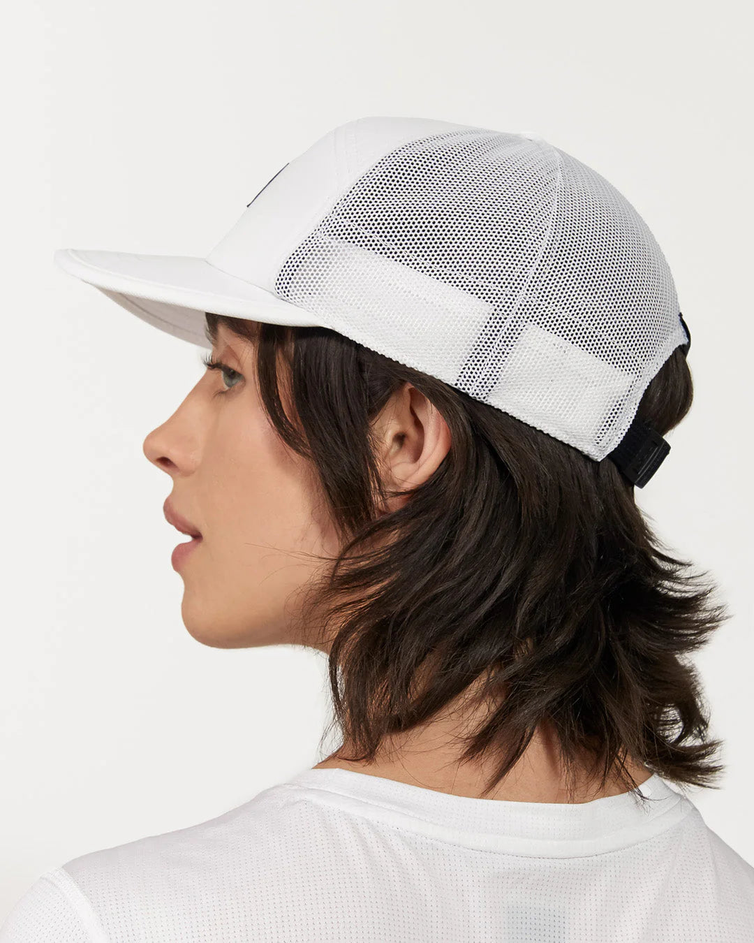 TRKCap SC - Box by Ciele in white with curved brim, pinched crown, and COOLmatic 3D air mesh for technical outdoor headwear