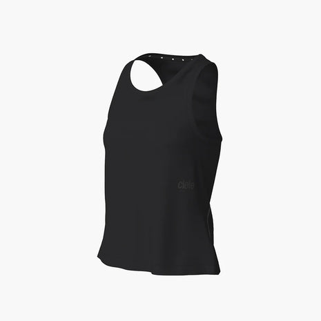 DLY Singlet - Women by Ciele in black, lightweight low-profile running singlet designed for hot days and hard runs in Canada