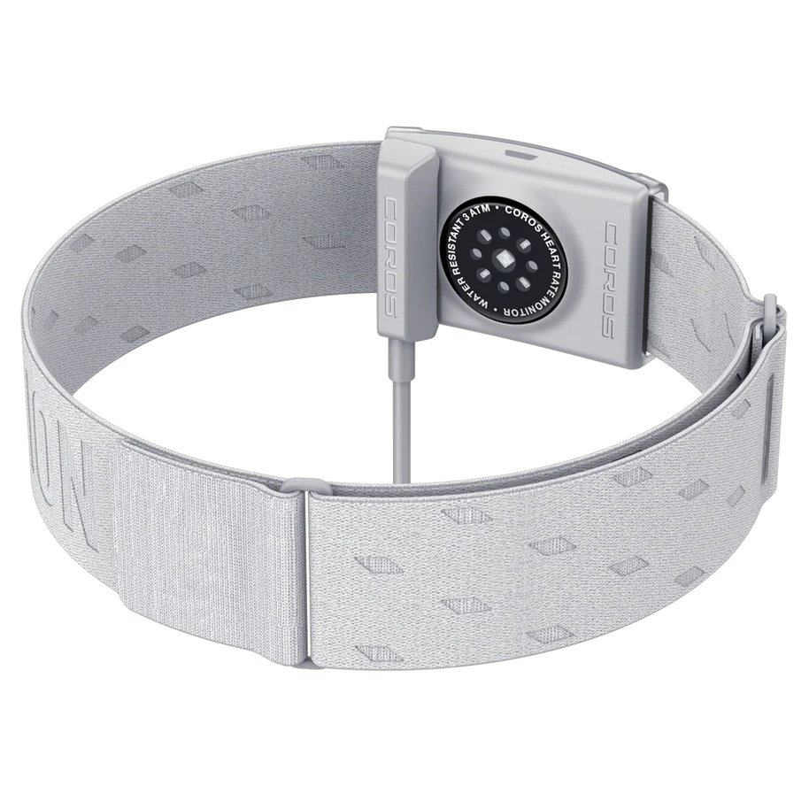 Heart Rate Monitor by Coros in light grey with Bluetooth compatibility and 38-hour continuous accurate heart rate tracking band