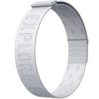 Heart Rate Monitor Band by Coros in light grey polyester fiber with nylon and spandex, breathable fit for accurate heart rate tracking