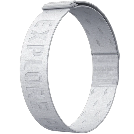 Heart Rate Monitor Band by Coros in light grey polyester fiber with nylon and spandex, breathable fit for accurate heart rate tracking