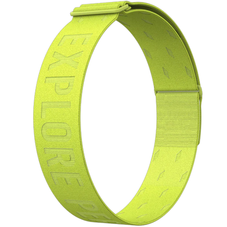 Heart Rate Monitor Band by Coros in neon yellow polyester fiber with snug, breathable fit for accurate heart rate tracking and comfort