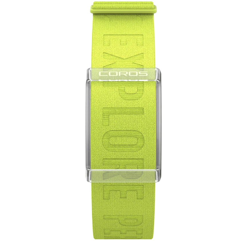 Heart Rate Monitor by Coros in bright green with durable band, Bluetooth compatible, 38+ hours continuous accurate heart rate tracking