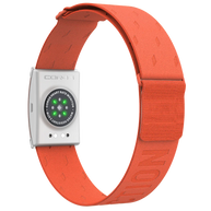 Heart Rate Monitor by Coros in orange with Bluetooth compatibility and 38-hour continuous heart rate tracking for running and workouts
