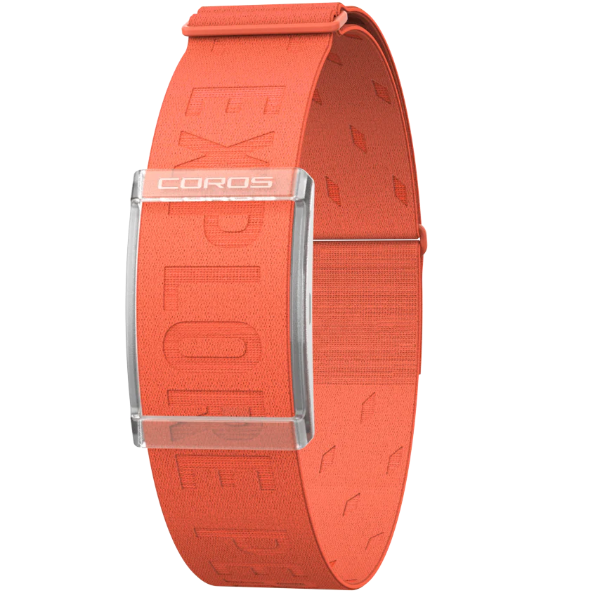 Heart Rate Monitor by Coros in bright orange, Bluetooth compatible with 38+ hours continuous accurate heart rate tracking