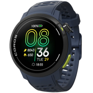 Pace Pro by Coros in dark blue with bright AMOLED screen, lightweight GPS watch for running with energy-efficient technology and performance tracking