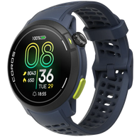 Pace Pro by Coros in dark blue with bright AMOLED screen and energy-efficient design, lightweight sports watch for running and fitness